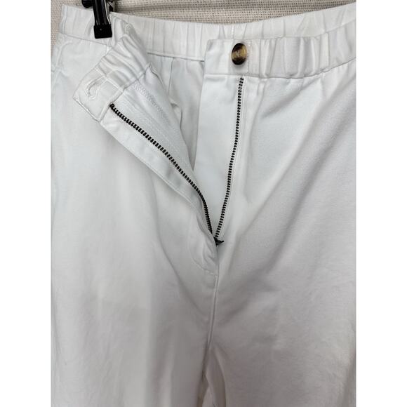 Talbots Women’s White Pants Loose Fit Elastic Waist 100% Cotton Sz 6 - Picture 6 of 16